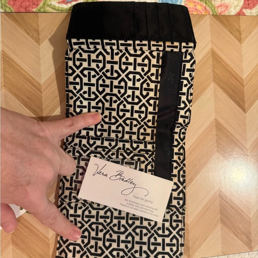 Vera Bradley Yellow and Black Floral Wallet - Picture 3 of 4